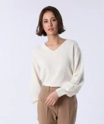 새상품급 PLST 플라스테 울 캐시미어 블렌드 릴랙스 니트 브이넥