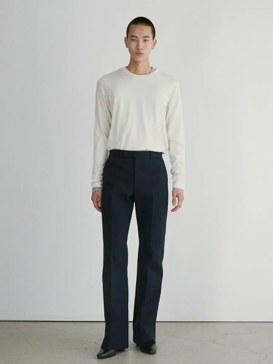 Recto Quincy Wool Blend Flared Pants in Dark Navy S