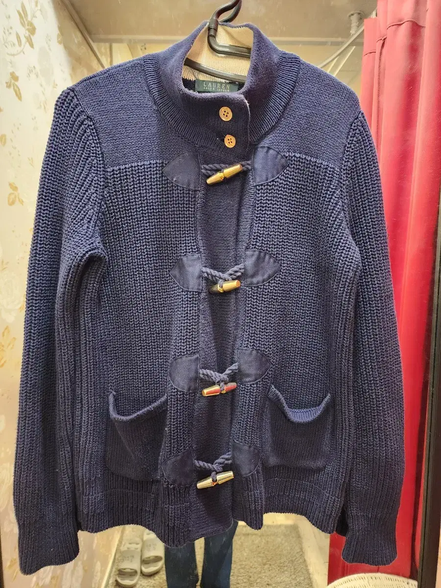RL Ralph Lauren Knit Cardigan Toggle Sweater Size M