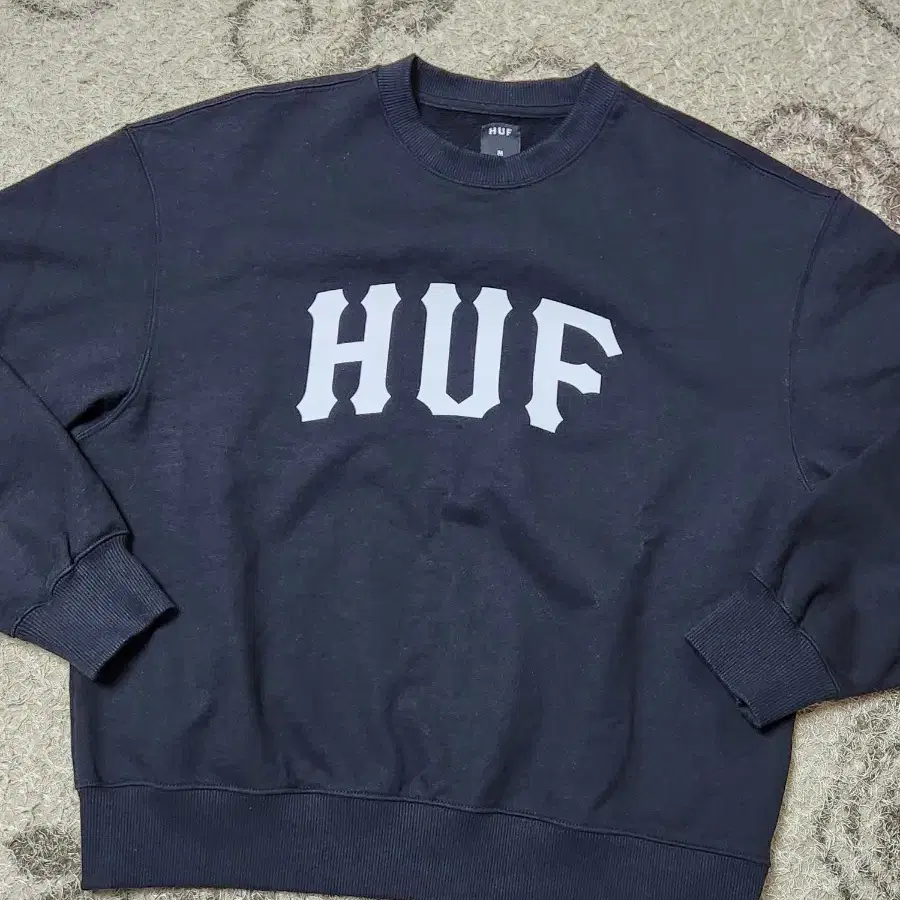 허프 HUF 아치 로고 크루넥 맨투맨 블랙 M