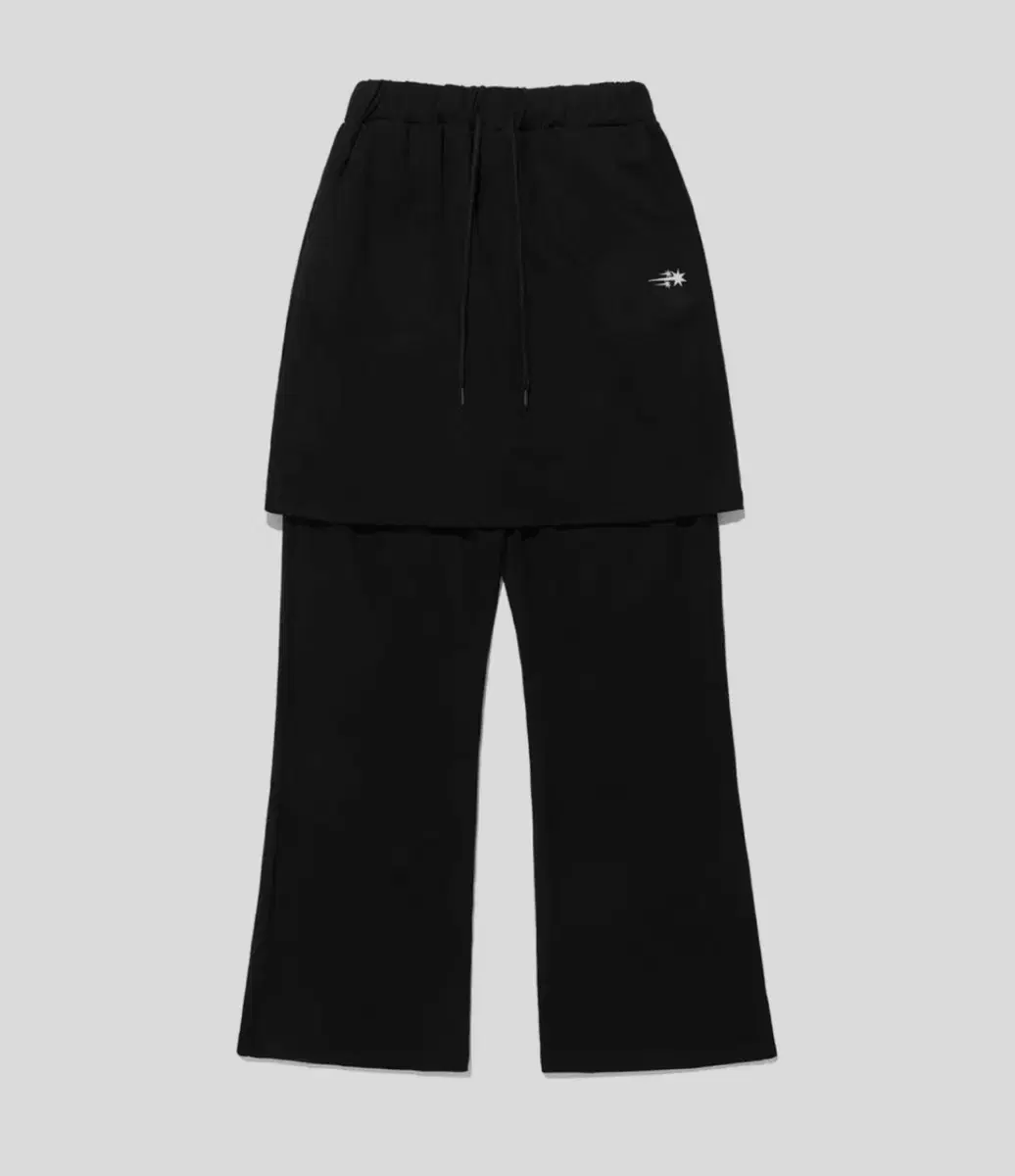 나이스고스트클럽 LOGO SWEAT LAYERED PANTS 블랙색상