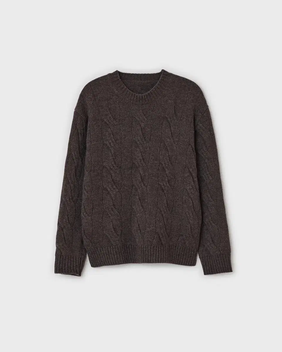 Column cable sweater melange brown M at the belle