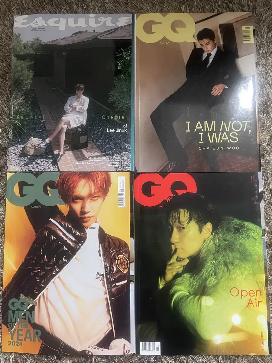 GQ, 에스콰이어  24년7월,8월,10월,12월 4권 일괄판매.