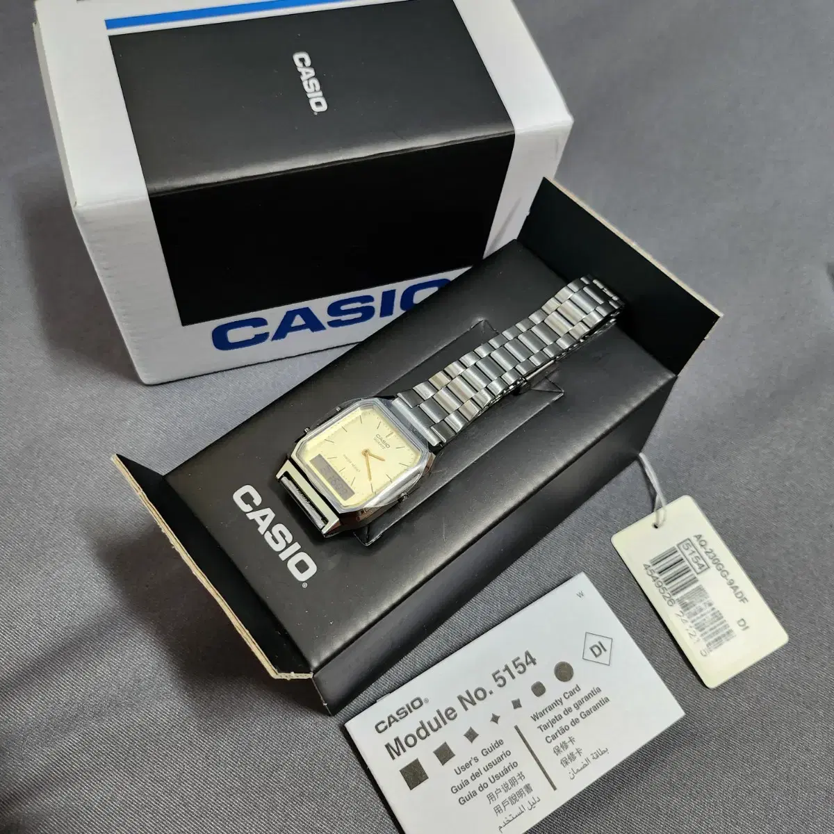 CASIO 카시오 손목 시계 AQ-230GG-9A 클래식 메탈 아날로그