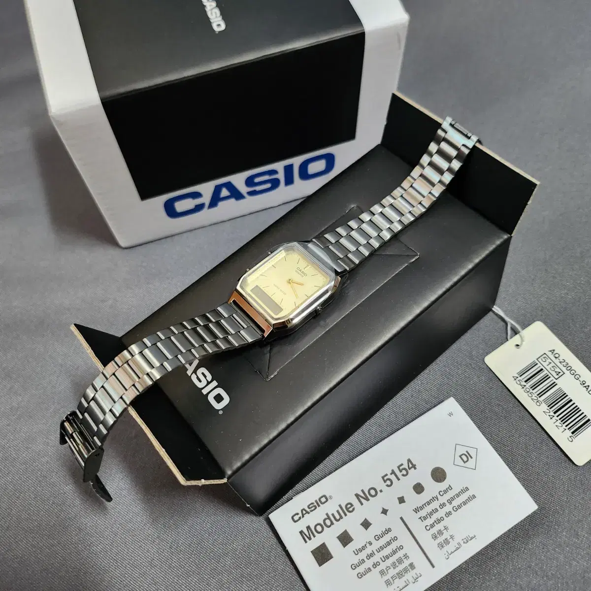 CASIO 카시오 손목 시계 AQ-230GG-9A 클래식 메탈 아날로그