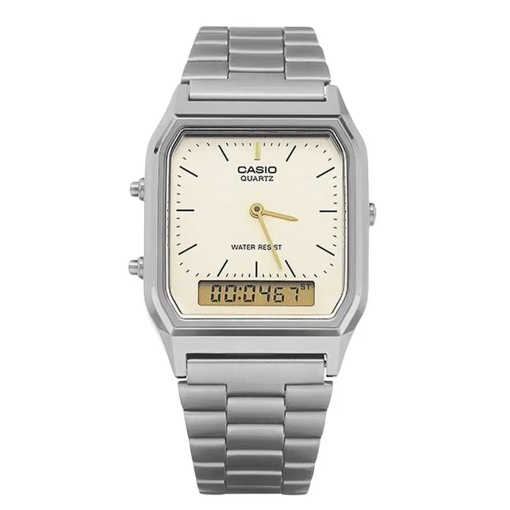 CASIO 카시오 손목 시계 AQ-230GG-9A 클래식 메탈 아날로그