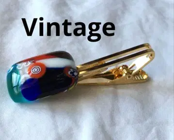 빈티지 베네치아 글래스 넥타이핀 밀피오리 컬러풀한 이태리