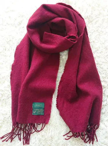 드레익스 머플러 캐시미어 울 스캇랜드 제품 와인 레드 세탁 완료