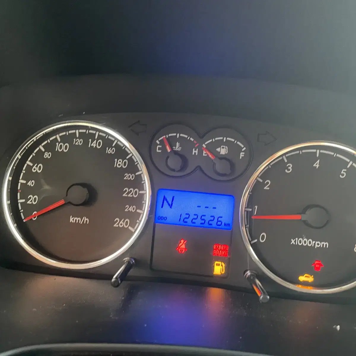 08년식 현대 투스카니 계기판 (122526Km)