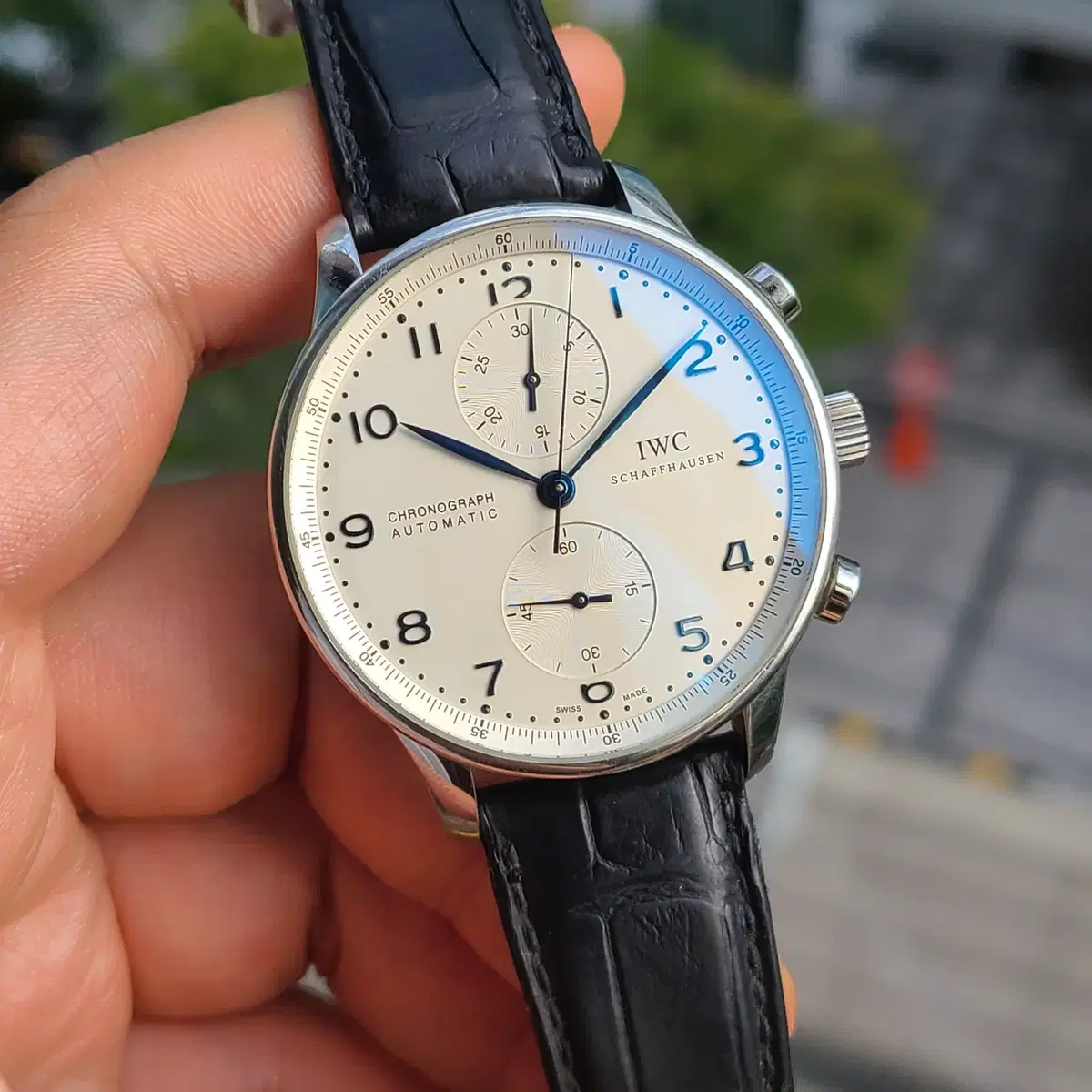 [정품] IWC 포르투기저 크로노그래프 블루핸즈 41