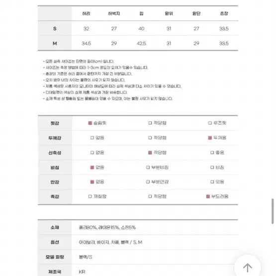 새상품 베이직 하이웨스트 절개 모직 숏팬츠 블랙 M