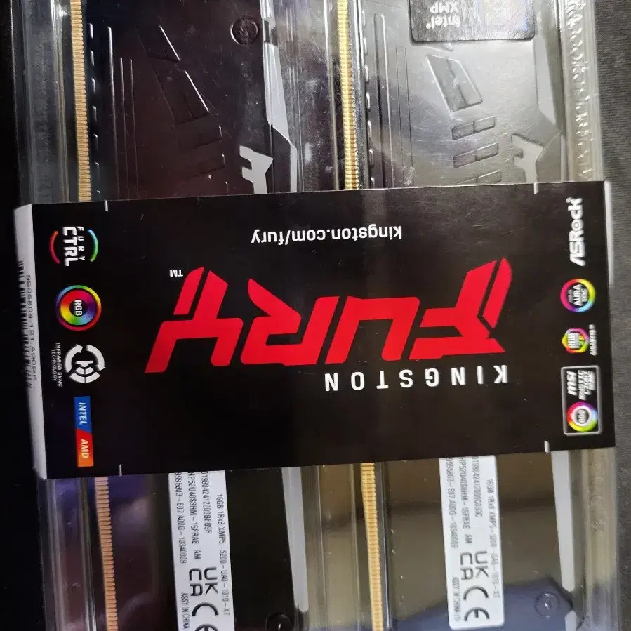 메모리DDR5 kingston rgb16gb 2개 32gb 4800mhz