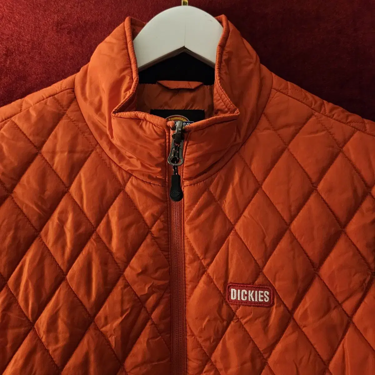 디키즈(DICKIES) 다이아몬드 오랜지 퀄팅 베스트 L size