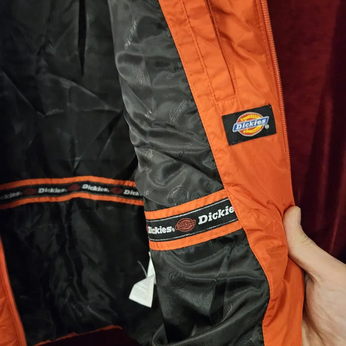 디키즈(DICKIES) 다이아몬드 오랜지 퀄팅 베스트 L size