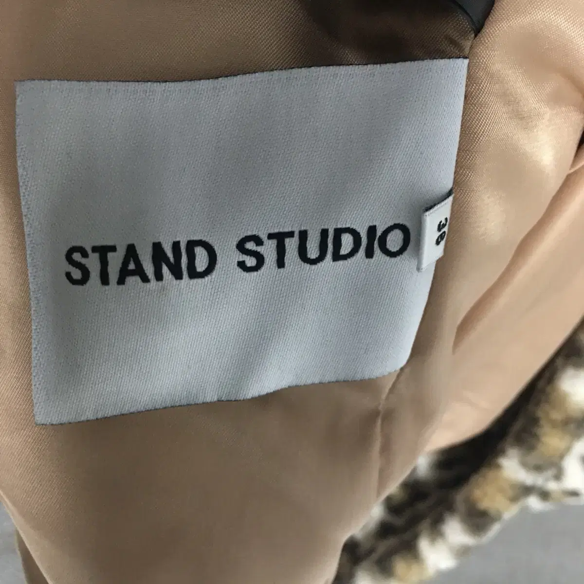 STAND STUDIO 스탠드스튜디오 페이크퍼 레오파드 롱 코트 S