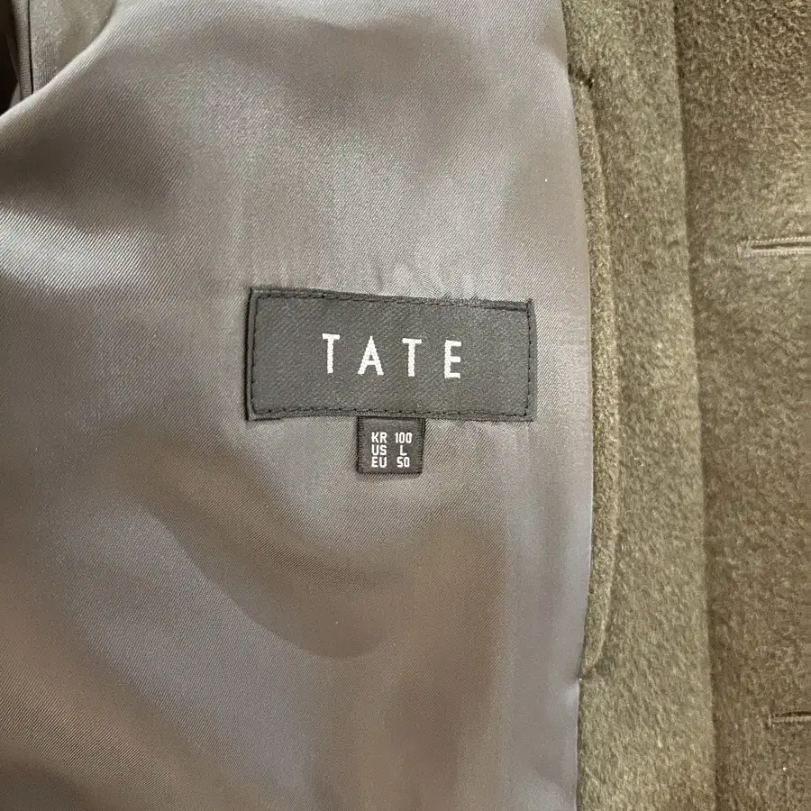 TATE(테이트) 울 발마칸코트 카키