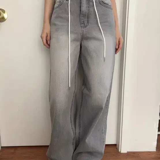 옵텐소 rare string wide denim pants / 스트링데님