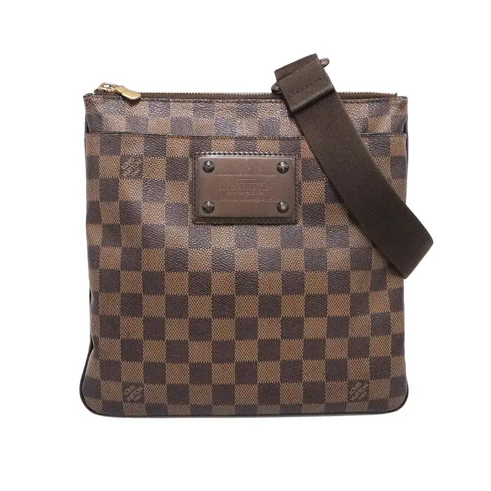 [Used] Louis Vuitton Damier Ebene Canvas Pochette Plate Brooklyn Crossbody Bag