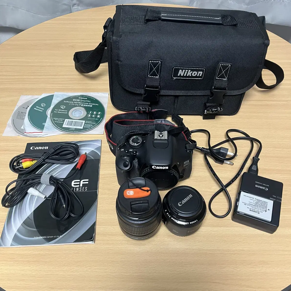 캐논 600D 18-55mm + 50mm렌즈 풀세트