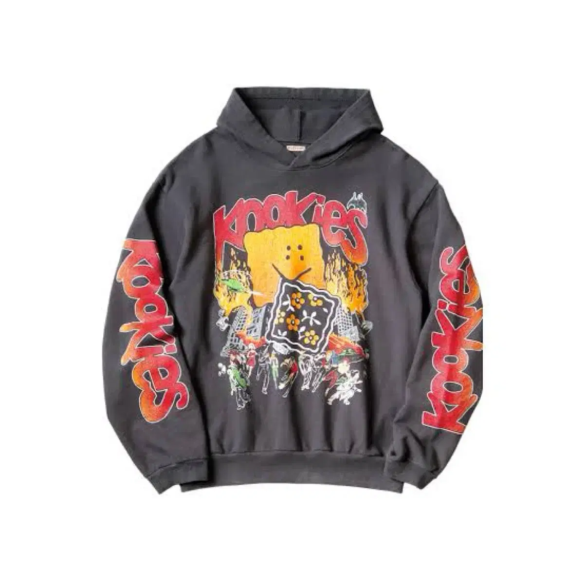 Capital Buster Packaged Rainbow Cookie Hooded Sweatshirt Ink Black