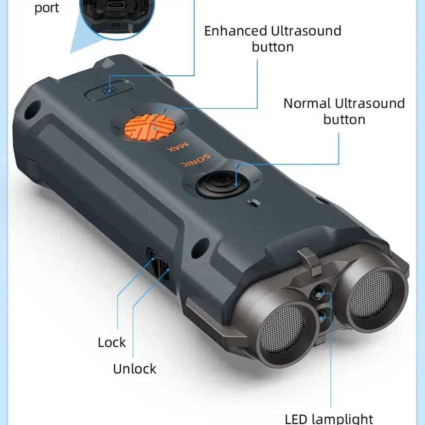 충전식 초음파 개 강아지 훈련 퇴치기 공격중지 손전등