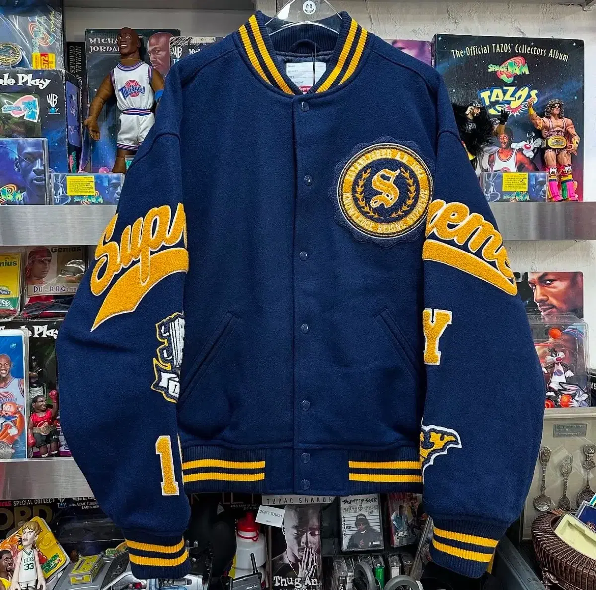 Supreme 24fw Veritas Varsity 組み上げ Jacket navy
