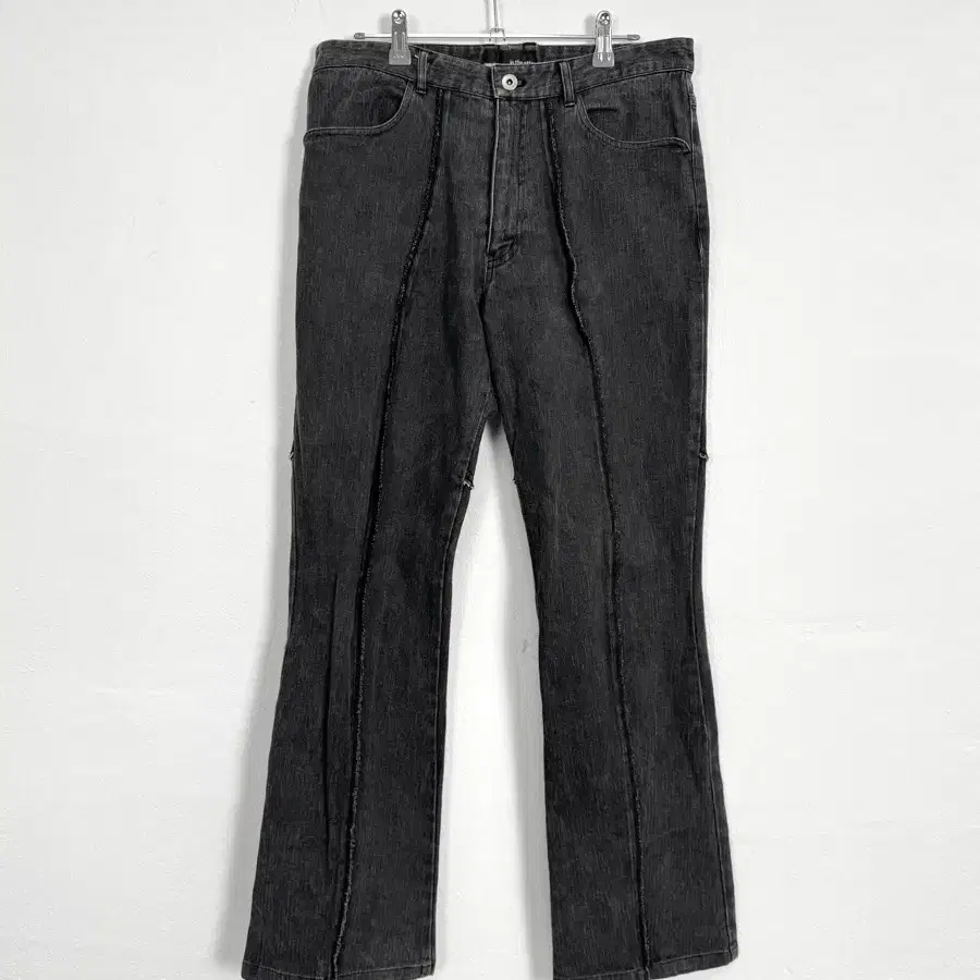 In the attic paneled black denim pants