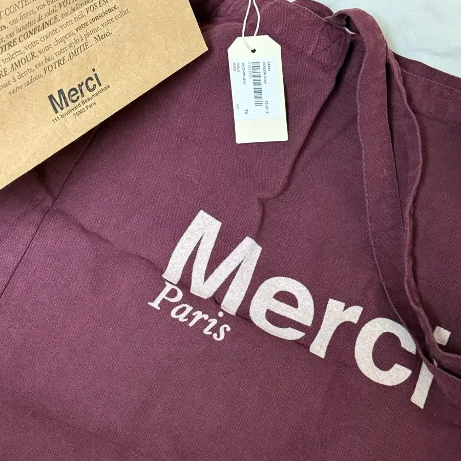 정품) 파리 메르시 merci 에코백