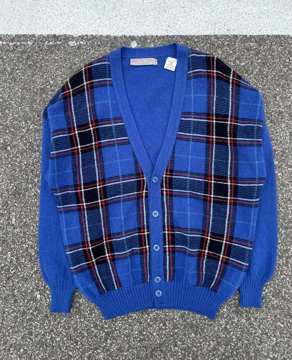 비긴 울 100% Check Cardigan