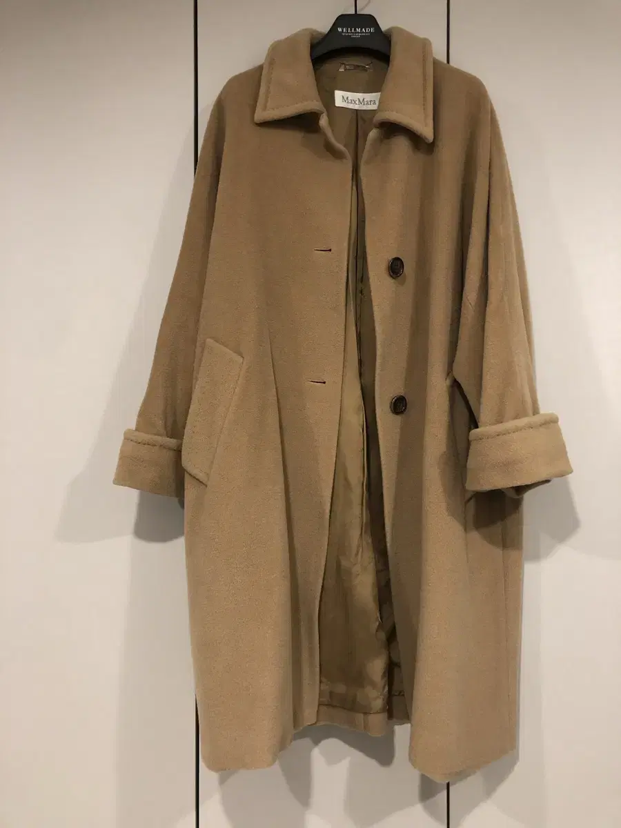 막스마라 MAXMARA 울, 캐시미어 카멜 코트