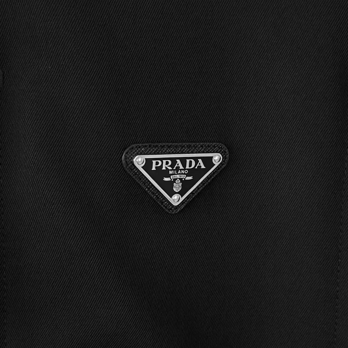 [XL] Prada 프라다 남성 삼각로고 울 후드 집업 블루종 자켓 블랙