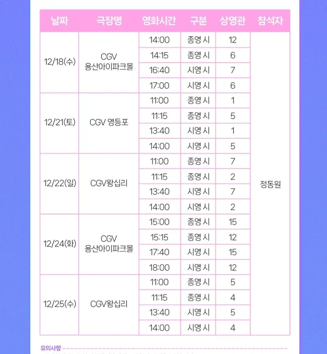 정동원 무대인사 1열 중앙 양도