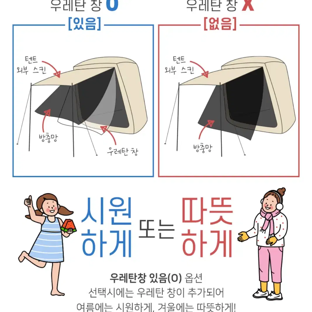 브리즈문 꼬리텐트 M(우레탄창O, 택포)