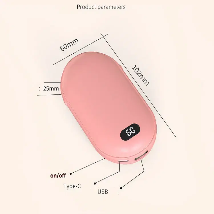 [무료배송] 양면발열 충전식 손난로 겸용 보조배터리 LED 휴대용 손난로