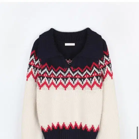 리넨느 nordic collar sweater (navy)