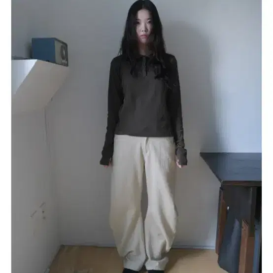 에프터먼데이 curve wide solid pants 오오티제이 와이드