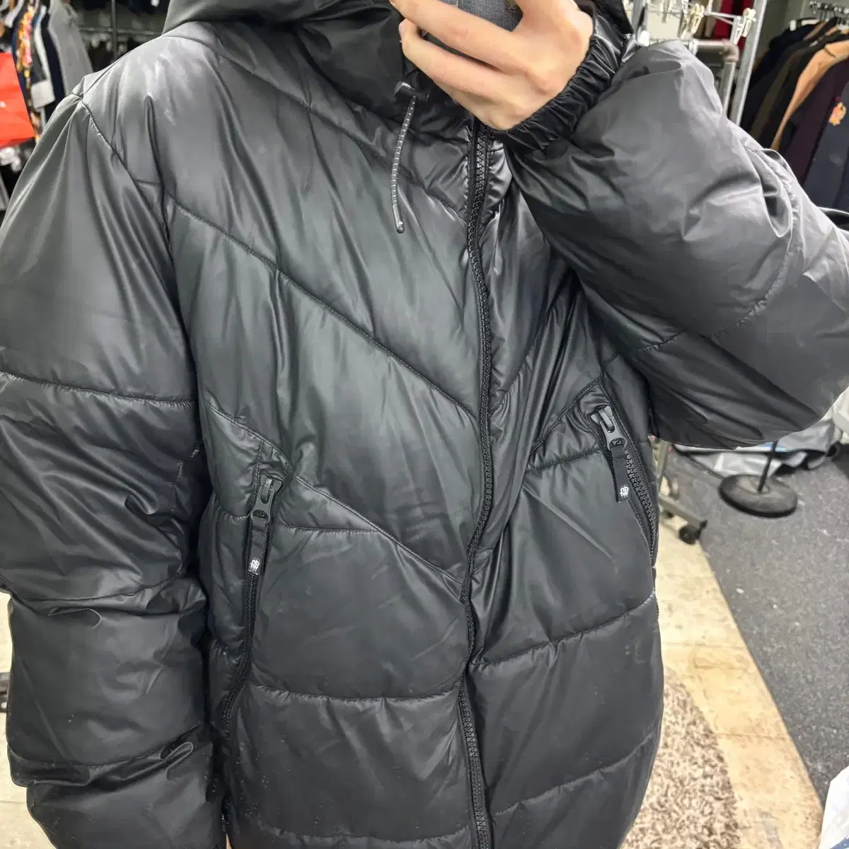 XL ZaraDNWR Black Hooded Padding