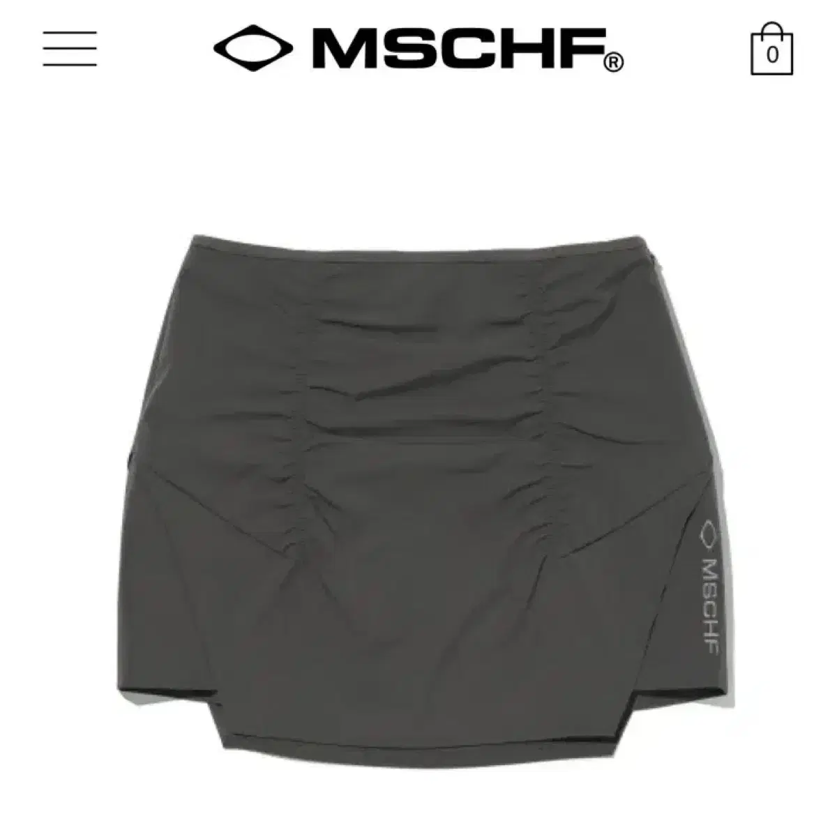 미스치프 셔링 미니 스커트 카키그레이 SHIRRING MINI SKIRT