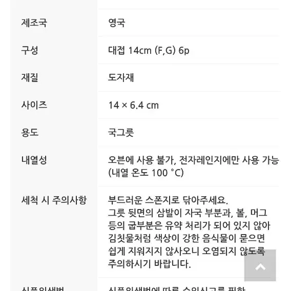 영국 포트메리온 베리에이션 국그릇 6개(새것