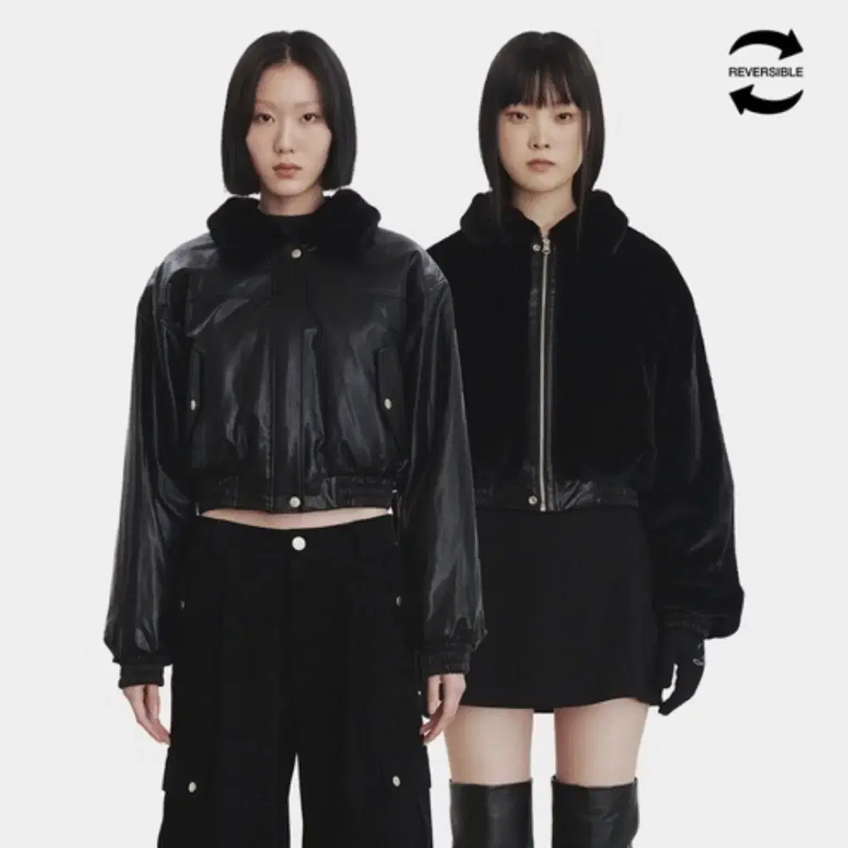 큐리티 C REVERSIBLE FUR LEATHER JACKET S