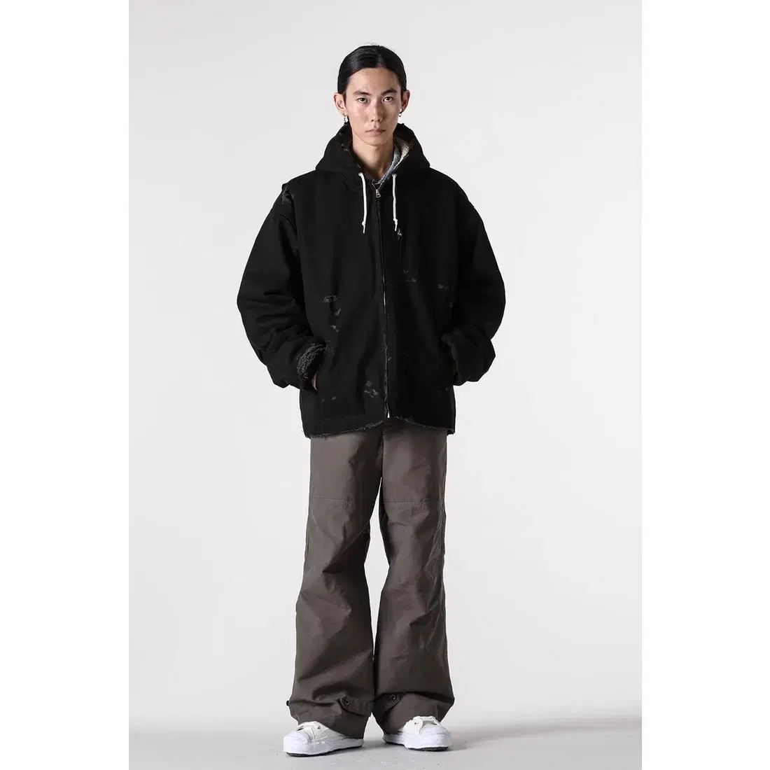 카미야 boro duck blouson 블랙 M사이즈