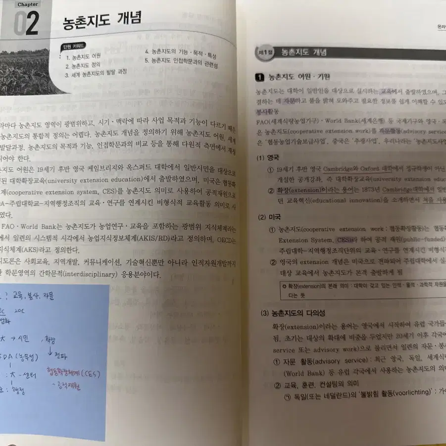 컨셉 농촌 지도론 2022 수험서, 기출문제집