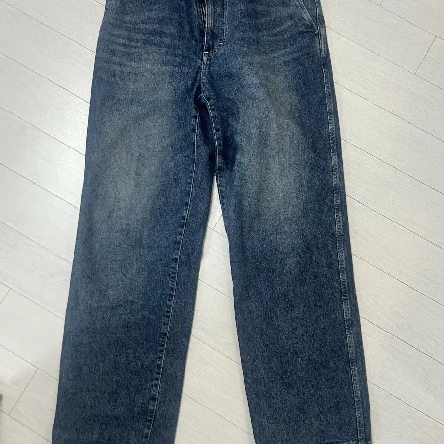 포터리 One Washed Wide Denim mid blue 3사이즈