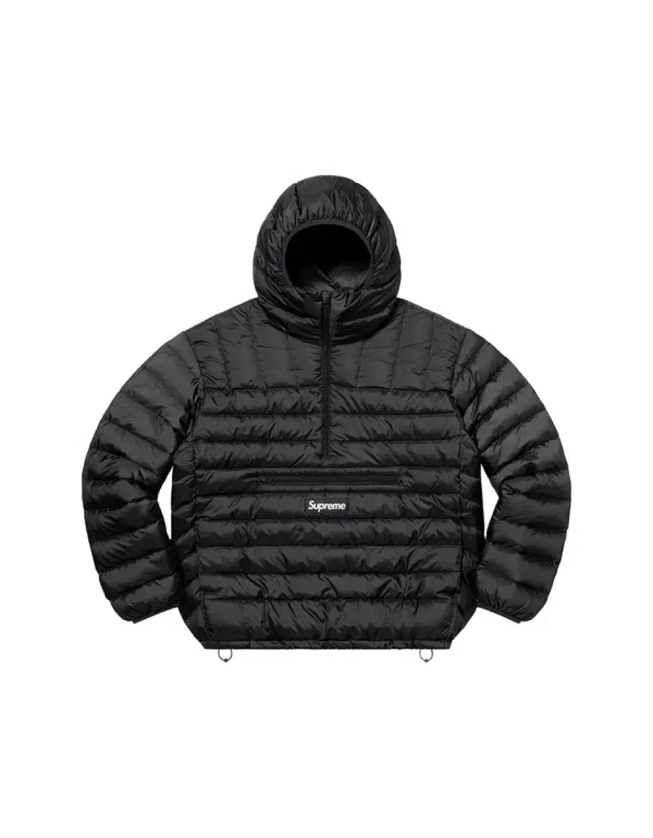 [XL]Supreme fw24 micro down half zip hooded pullover black