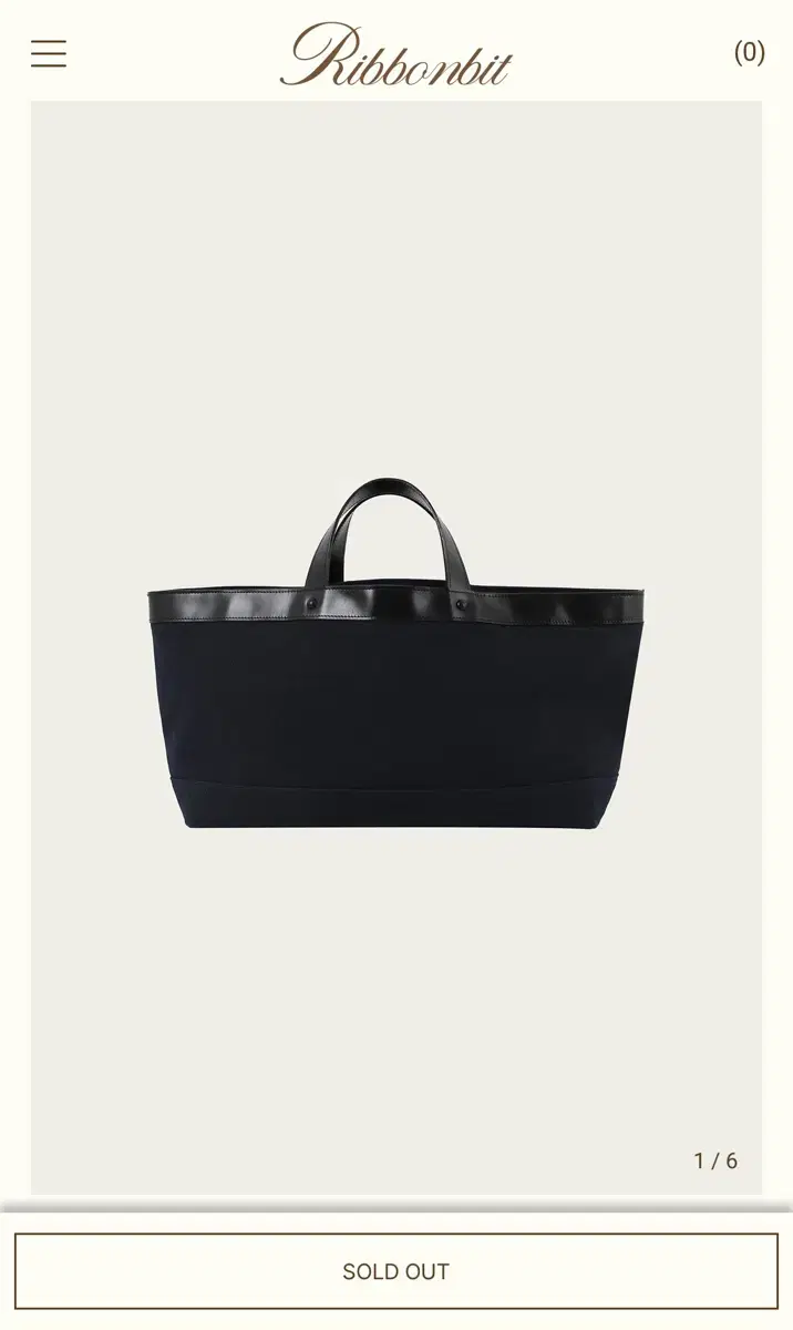 리본빛 Lepan Handle Bag - Navy