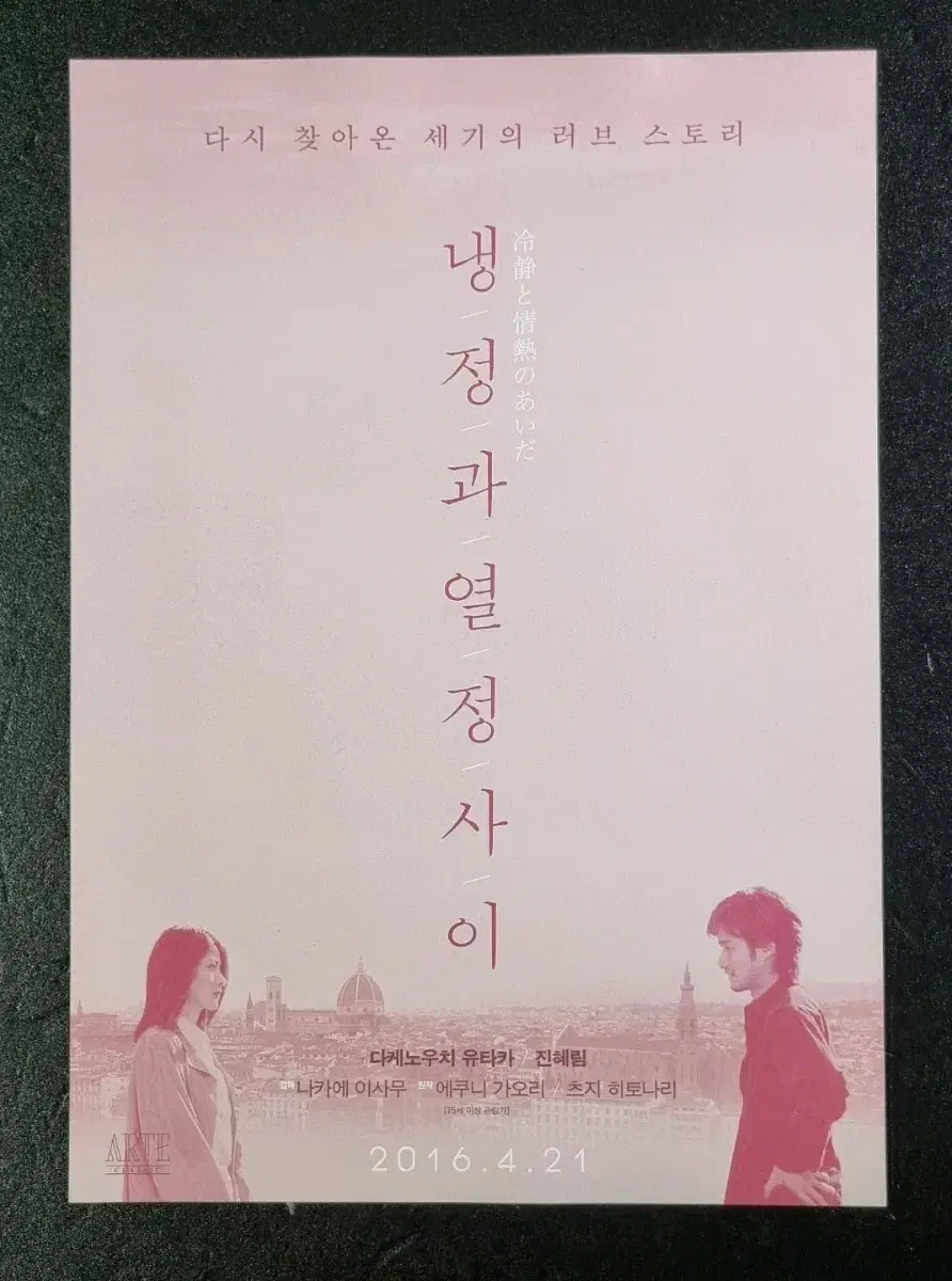 [영화팜플렛] 냉정과열정사이 재개봉 (2016)다케노우치유타카 영화전단지