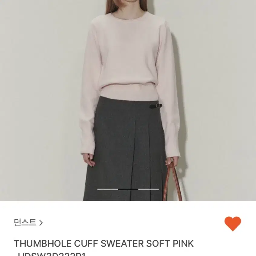 던스트 니트 THUMBHOLE CUFF SWEATER SOFT PINK