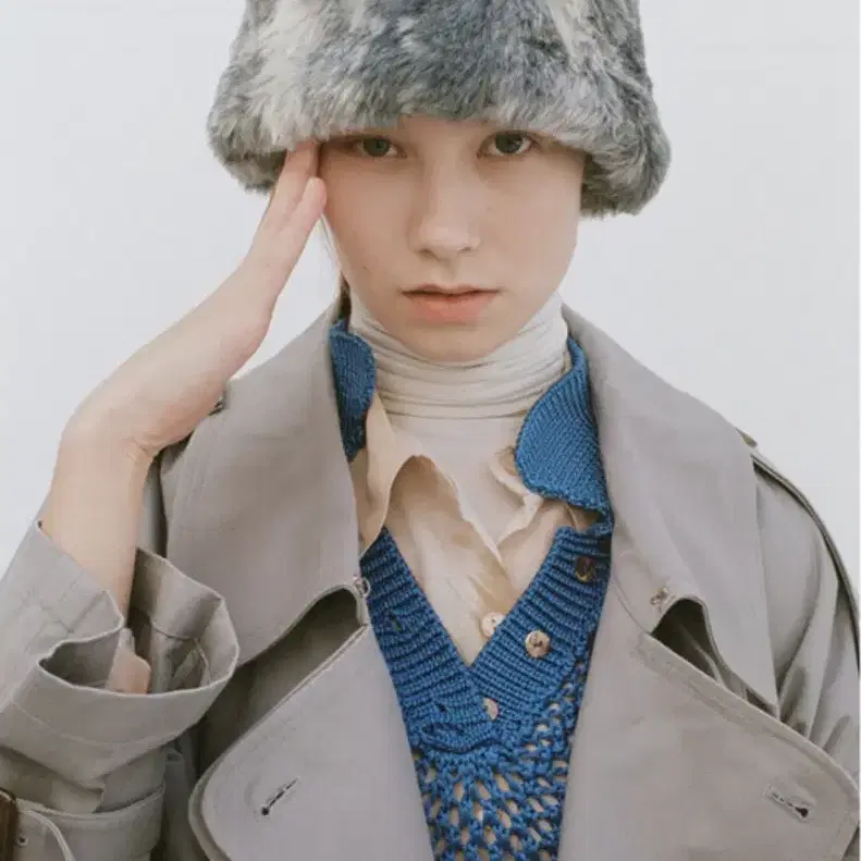 어썸니즈 퍼모자 fur lampshade hat gray