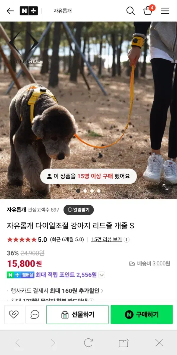 강아지 손목리드줄 자유롭개