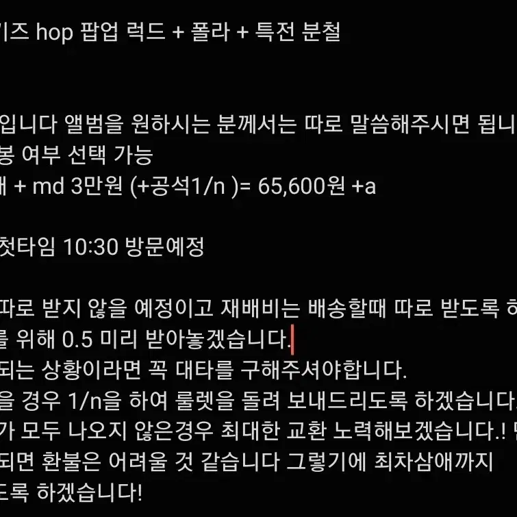 스키즈 합 hop 팝업 럭드 특전  폴라 분철